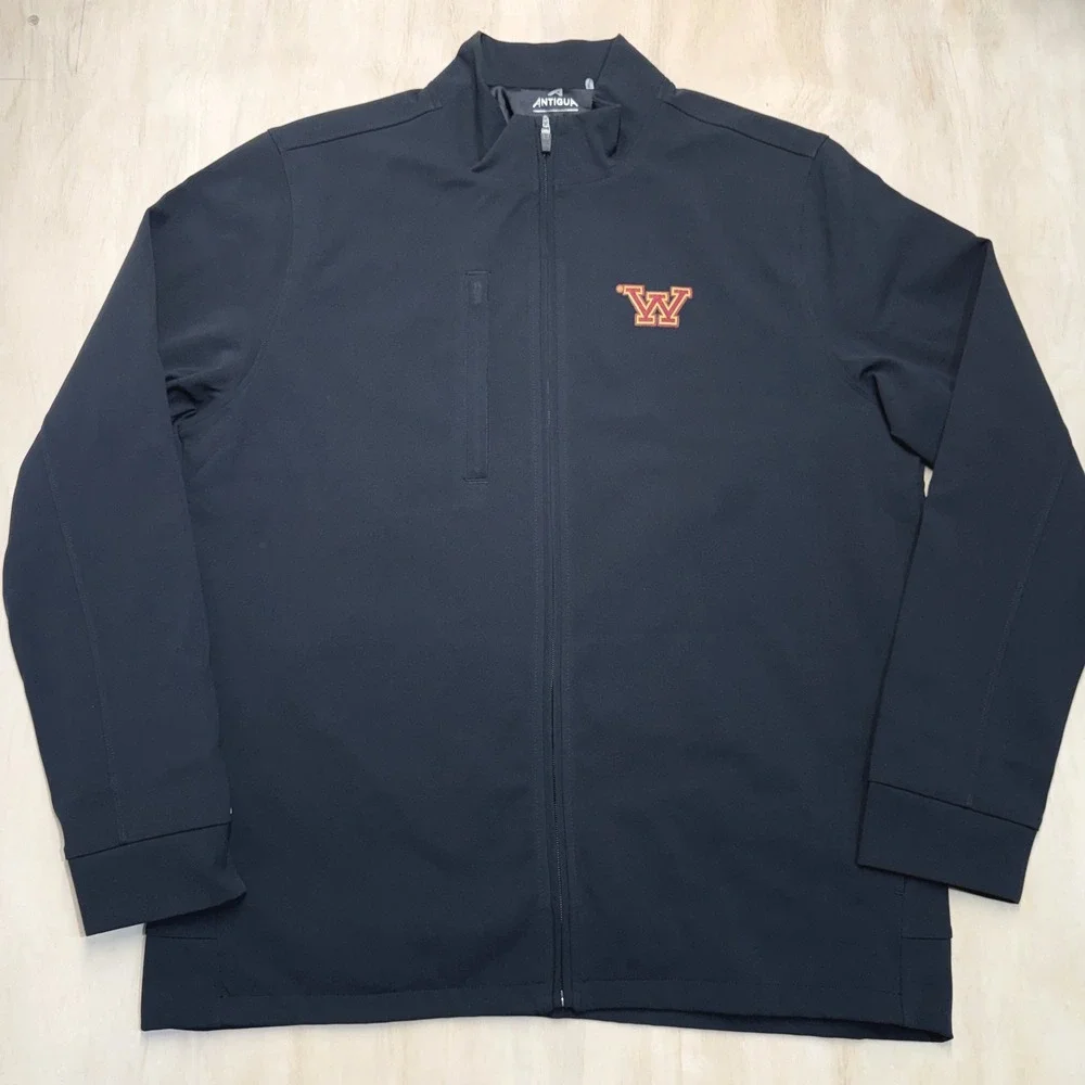 Antigua Washington Commanders Objection Full Zip Jacket Mens‎ Large Black NWOT